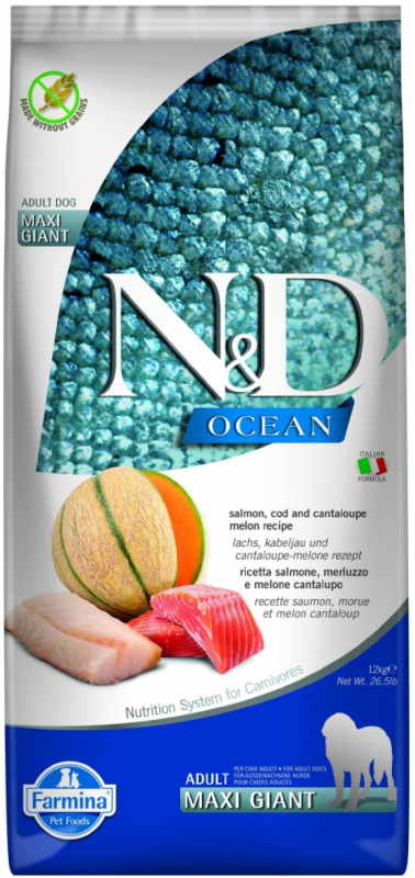 N&D OCEAN DOG Adult Giant Salmon & Cod & Melon 12 kg 
