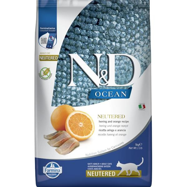 N&D OCEAN CAT NEUTERED Adult Herring & Orange 5 kg 