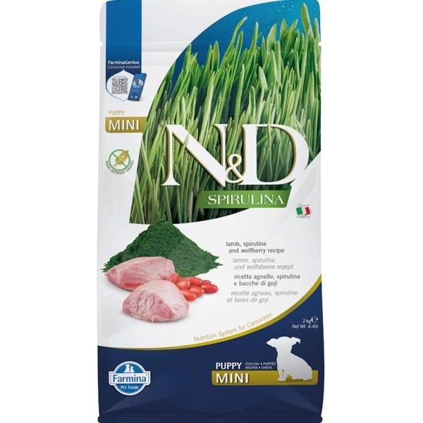 N&D SPIRULINA DOG Puppy Mini Lamb & Wolfberry 2 kg