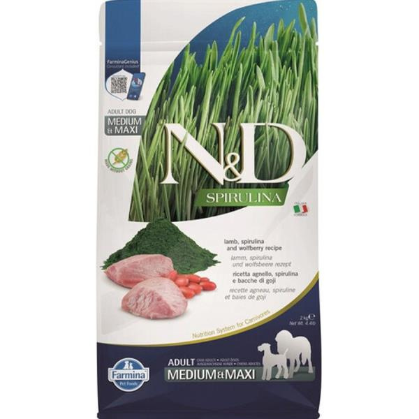 N&D SPIRULINA Dog GF Lamb & Wolfberry Adult Medium & Maxi 2 kg