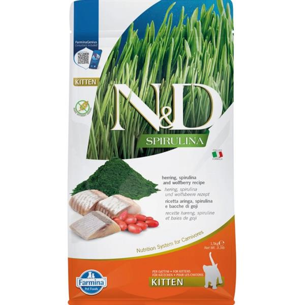 N&D SPIRULINA CAT Kitten Herring & Wolfberry 1,5kg 1,5 kg