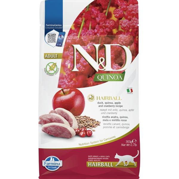 N&D QUINOA Cat GF Hairball Adult 300 g