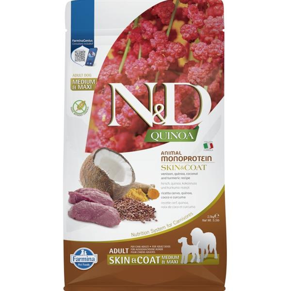 N&D Quinoa DOG Skin & Coat Venison & Coconut 2,5 kg