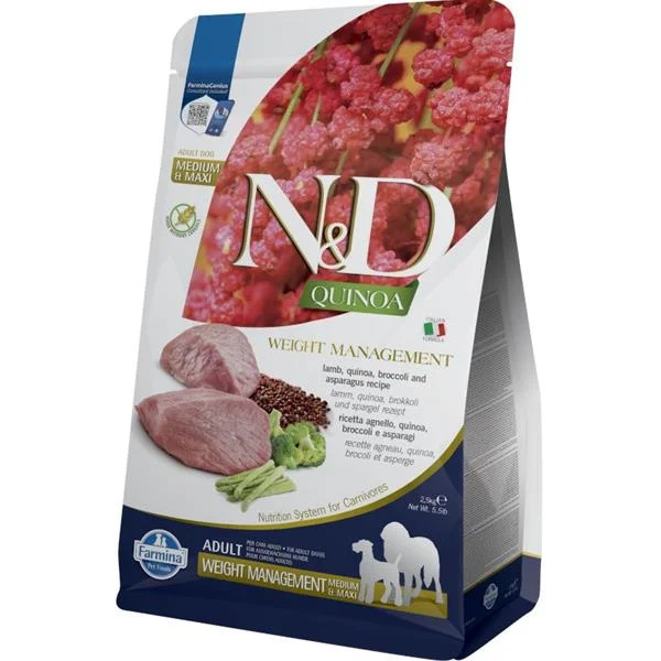 N&D Quinoa DOG Weight Management Lamb & Broccoli 2,5 kg
