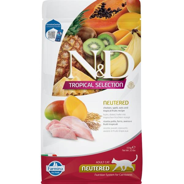 N&D TROPICAL SELECTION CAT Neutered Chicken 1,5kg