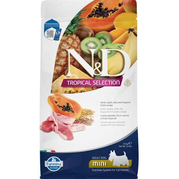 N&D TROPICAL SELECTION DOG Adult Mini Lamb 1,5kg