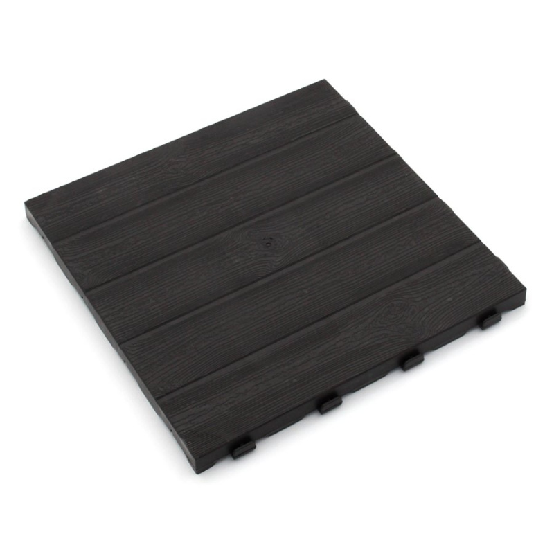 FLOMAT Tmavě-hnědá plastová terasová dlažba Linea Easy (dřevo) - délka 39 cm, šířka 39 cm, výška 2,65 cm