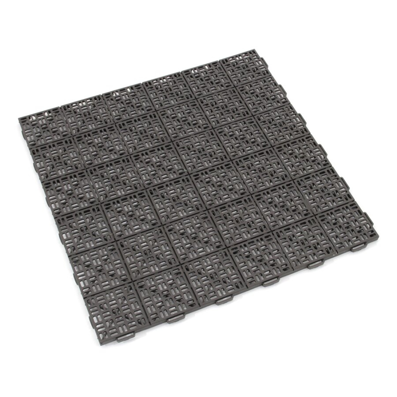 FLOMAT Hnědá plastová děrovaná terasová dlažba Linea Marte - délka 55,5 cm, šířka 55,5 cm, výška 1,3 cm