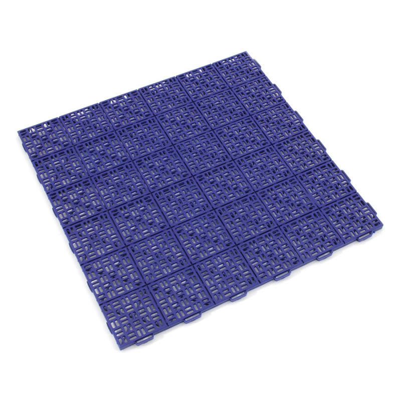 FLOMAT Modrá plastová děrovaná terasová dlažba Linea Marte - délka 55,5 cm, šířka 55,5 cm, výška 1,3 cm