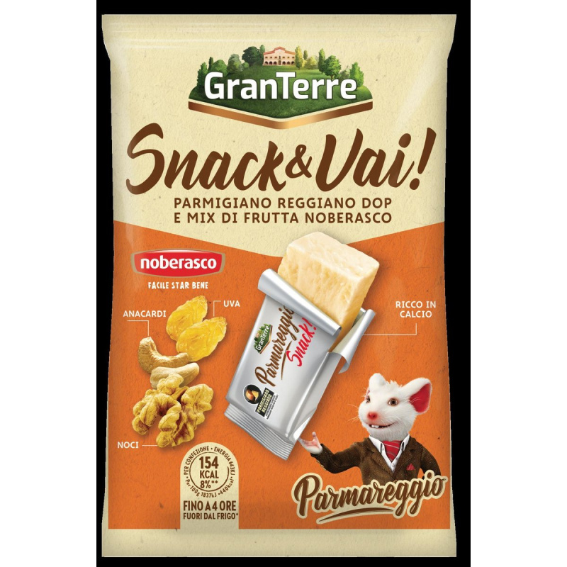 Parmereggio Snack & Vai Parmigiano Reggiano CHOP a směs ovoce Noberasco