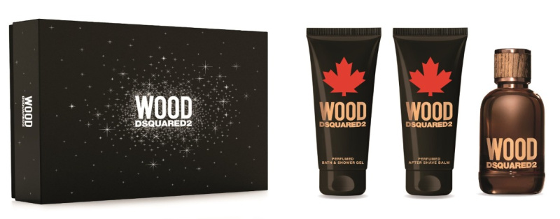 Dsquared² Wood For Him - EDT 100 ml + sprchový gel 100 ml + balzám po holení 100 ml