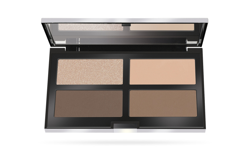 PUPA Milano Konturovací a rozjasňující paletka Strobing Ready 4 Selfie (Contouring & Strobing Powder Palette) 17,5 g 003 Dark Skin