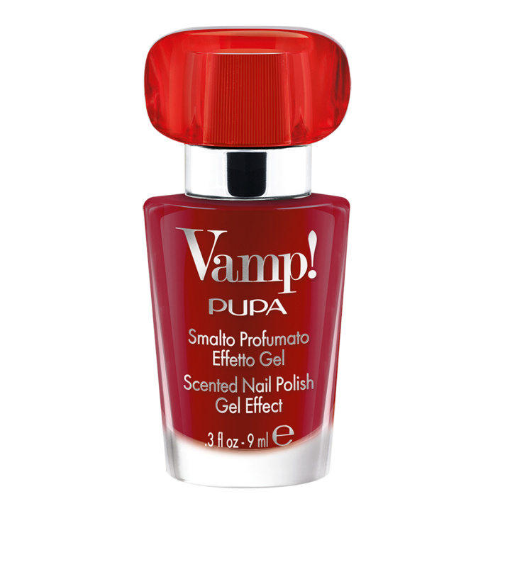 PUPA Milano Lak na nehty s vůní Vamp! Red Fragnance (Scented Nail Polish Gel Effect) 9 ml 204 Passionate Red