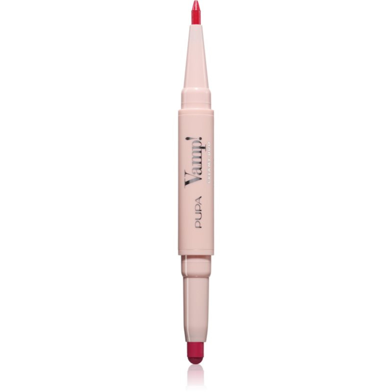 PUPA Milano Vamp! Creamy Duo rtěnka a konturovací tužka na rty 2 v 1 odstín 009 Flamingo Fuchsia 0.8 g