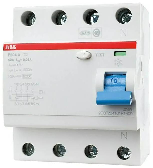 Proudový chránič ABB System pro M RCCB F 204 / 4pólový / 40 A / šedá Varianta: ivi2