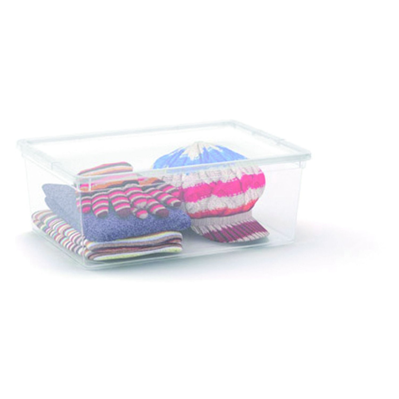 Kis Úložný box s víkem C Transparent S, 14 x 37 x 26 cm