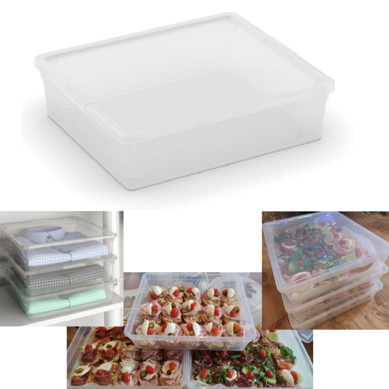 Kis Úložný box s víkem C Transparent Flat, 9 x 40 x 34 cm