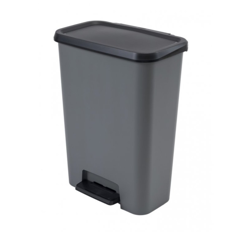 Odpadkový koš nášlapný Compatta 50L šedý/černý