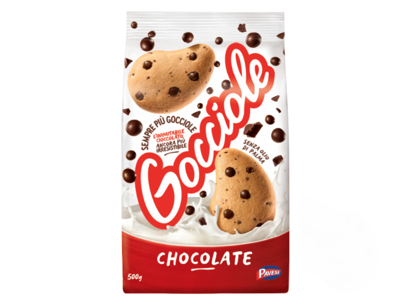 Pavesi sušenky Gocciole s kousky čokolády (Biscotti noc Gocce di Cioccolato) 500g