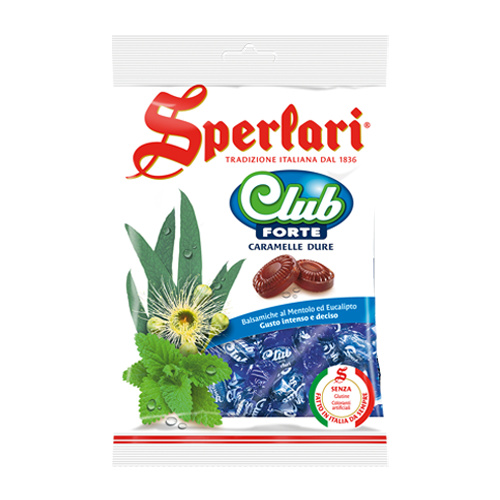 Sperlari tvrdé bonbóny s eukaliptem a mátou (Club Forte Balsamiche al Mentolo ed Eucalipto) 200g