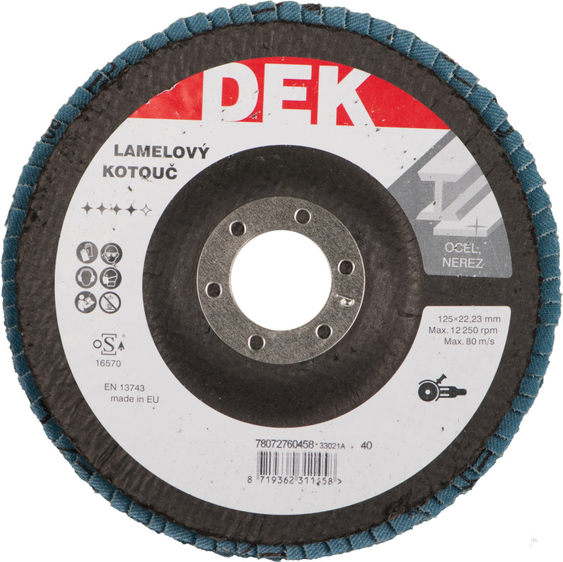 Kotouč brusný lamelový DEK 125×22,23 mm 40