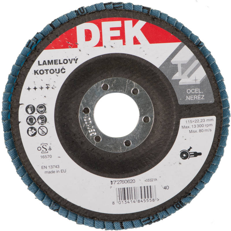 Kotouč brusný lamelový DEK 115×22,23 mm 40