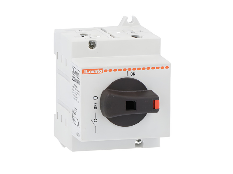 DC odpínač LOVATO GD032AT3 pro fotovoltaiku, 32A 1000V DC1, na DIN/panel (3P, póly zapojit do série)