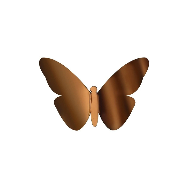 Crearreda Nástěnná 3D dekorace, bronzoví motýli, 10 ks