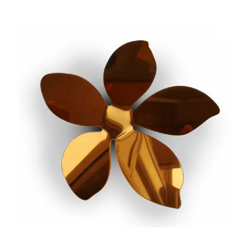 Crearreda Nástěnná 3D dekorace, bronzové květy, 8 ks