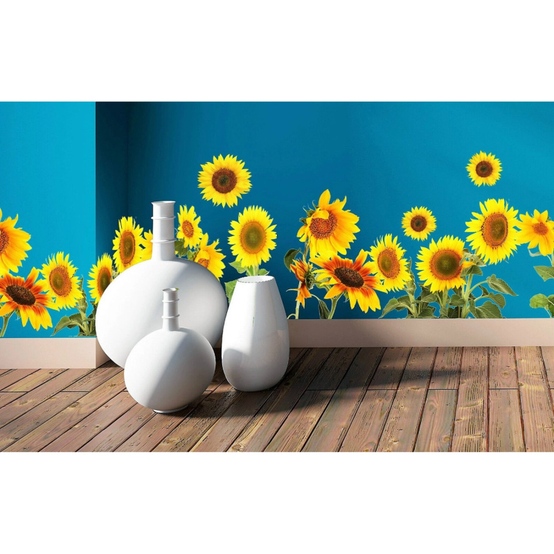 Crearreda Samolepicí dekorace na zeď, slunečnice, 1 arch, 30 x 198 cm