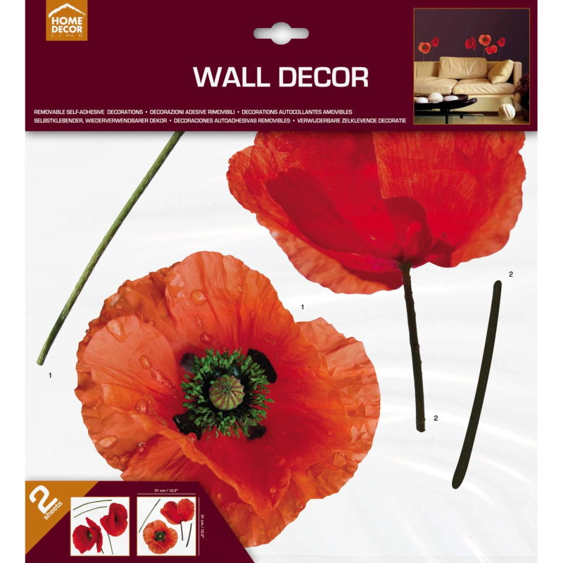 Crearreda Samolepící dekorace Poppies