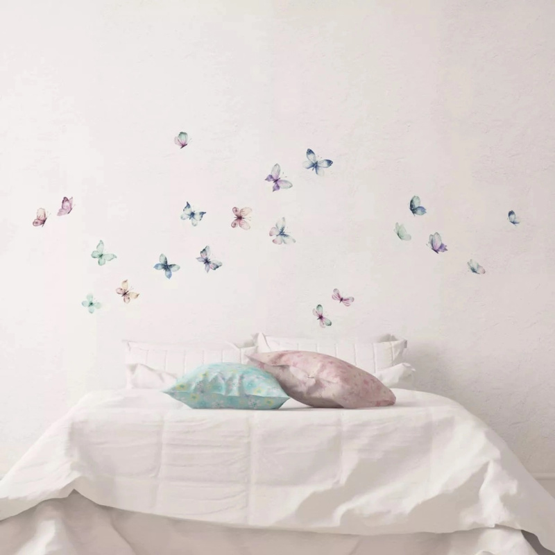 Crearreda Samolepicí dekorace, akvarel - motýli, 2 archy, 31 x 31 cm