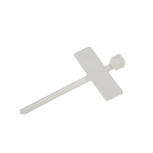 Páska vázací se štítkem Eleman 100×2,5 mm bílá 100 ks