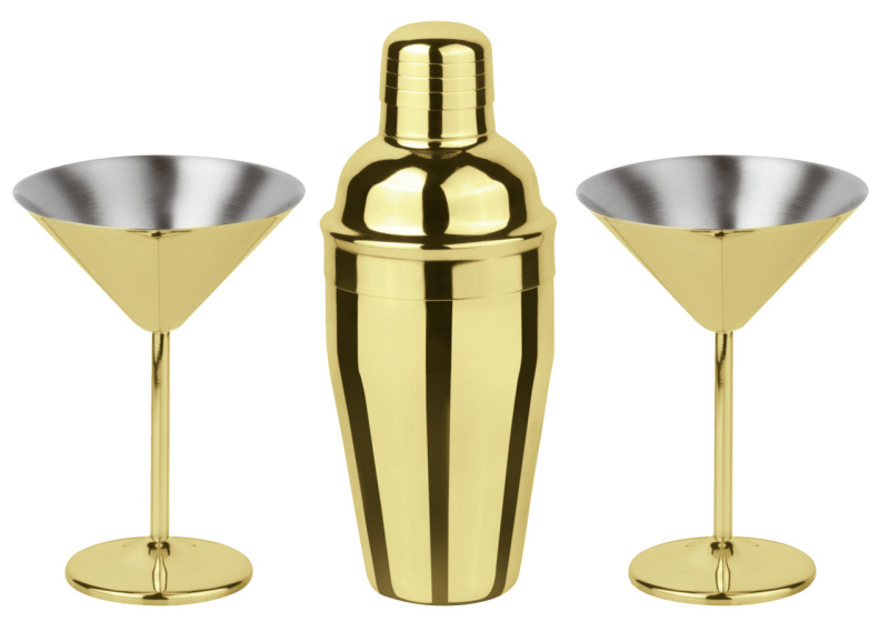 Sambonet Set na přípravu koktejlů Martini, 3ks, zlatá 41494-G3