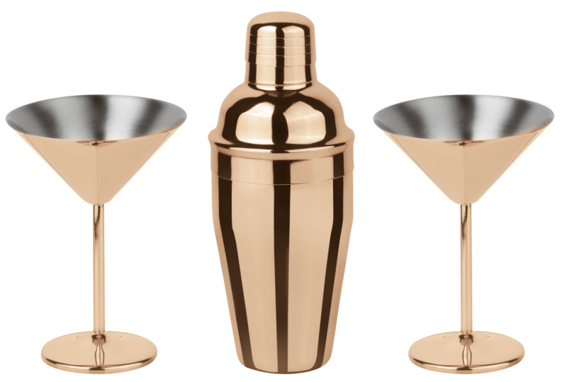 Sambonet Set na přípravu koktejlů Martini, 3ks, měděná 41494-C3