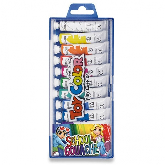 Temperové barvy Toy Color 12 barev, tuba 7,5 ml Toy Color