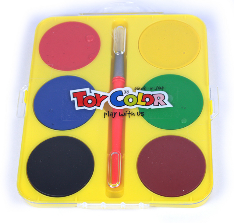 Vodové barvy TOY COLOR MAXI - 57 mm -  6 barev