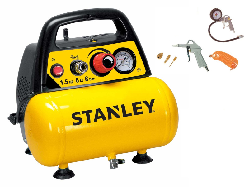 Kompresor přenosný Stanley DN 200/8/6 + Kit Box 6 ks
