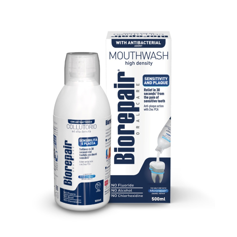 Biorepair Mouthwash 3 in 1 ústní voda proti zubnímu plaku 500 ml