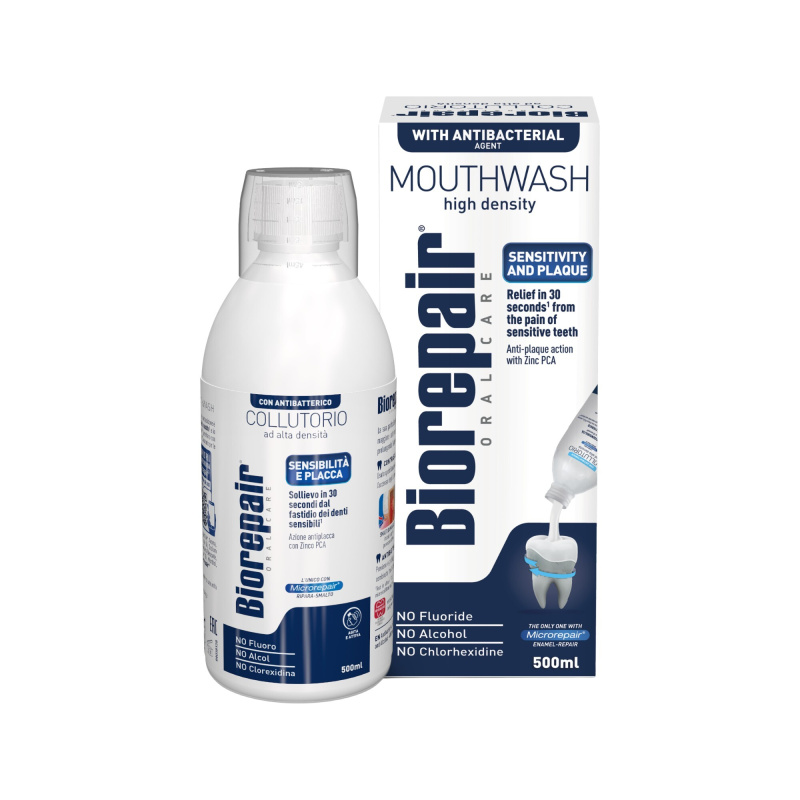 Biorepair Mouthwash 3 in 1 ústní voda proti zubnímu plaku 500 ml