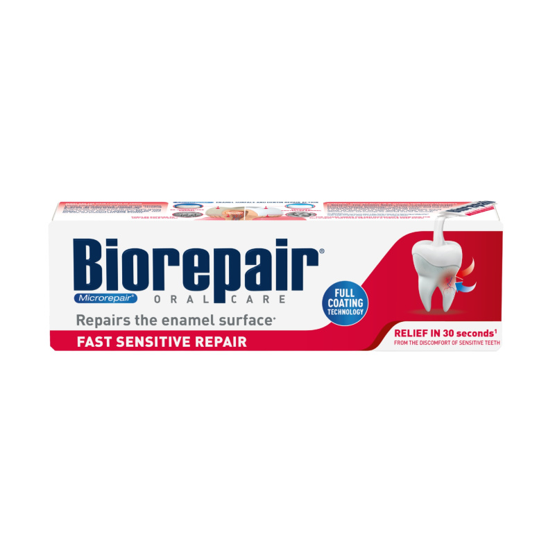 Biorepair Fast Sensitive Repair bioaktivní pasta pro snížení citlivosti zubů a obnovení zubní skloviny 75 ml