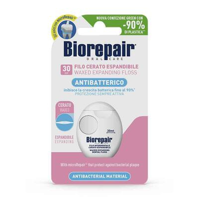 Biorepair Dental Floss Waxed Expanding voskovaná dentální nit pro citlivé dásně Pink 30 m
