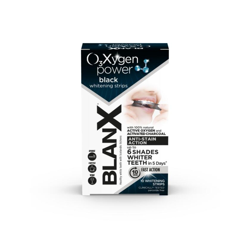 BlanX Oxygen Power Whitening Black Strips bělicí pásky na zuby 10 ks
