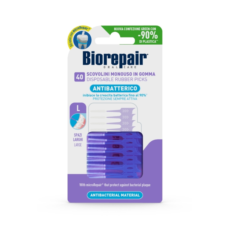 Biorepair Rubber Picks Large dentální párátka Purple 40 ks