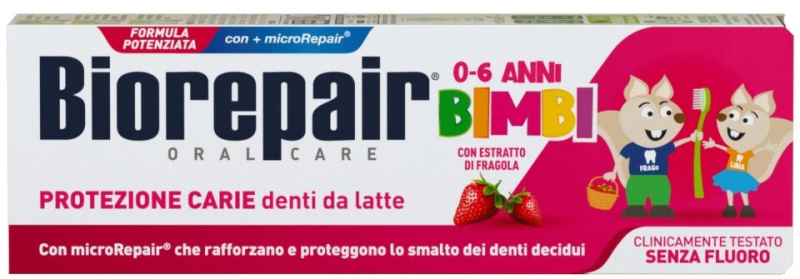 Biorepair Kids 0-6 Years zubní pasta pro děti Strawberry 50 ml