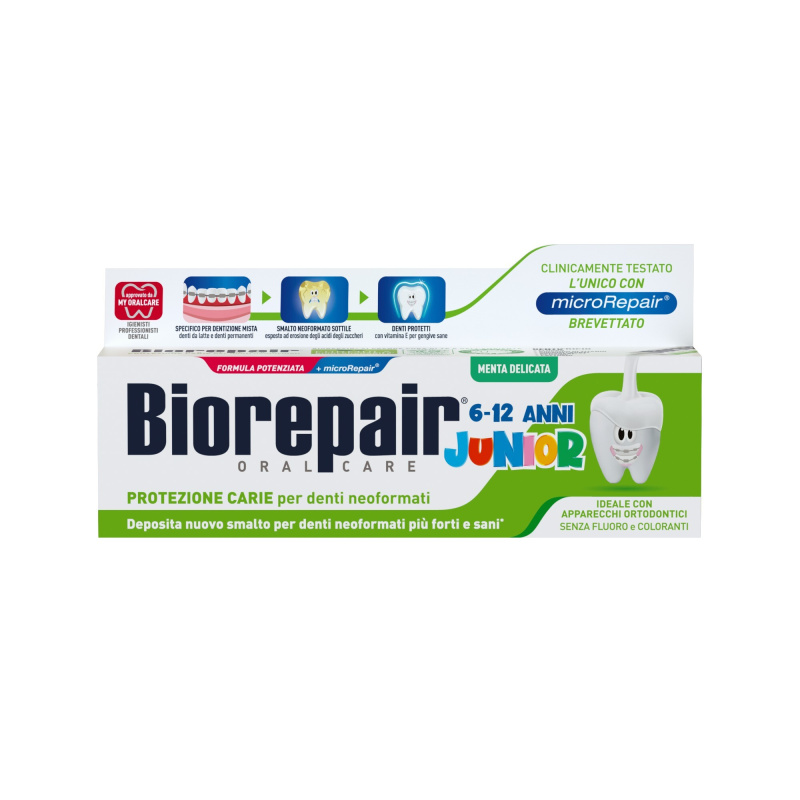 Biorepair Junior 6-12 Years zubní pasta pro děti Mint 75 ml