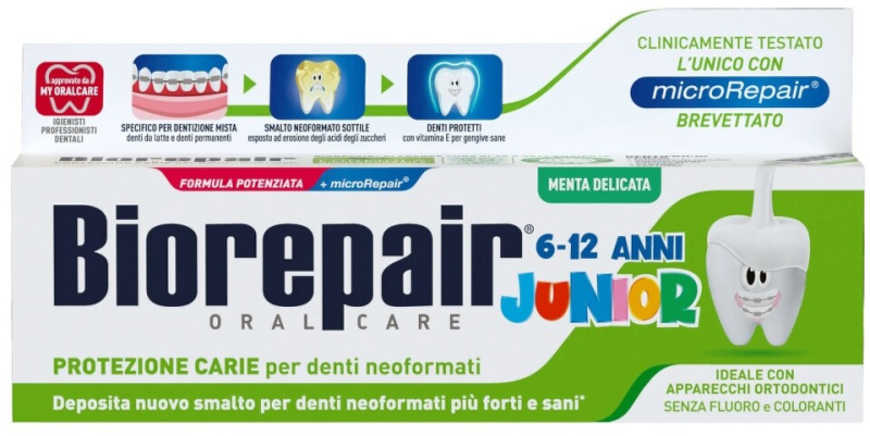Biorepair Junior 6-12 Years zubní pasta pro děti Mint 75 ml