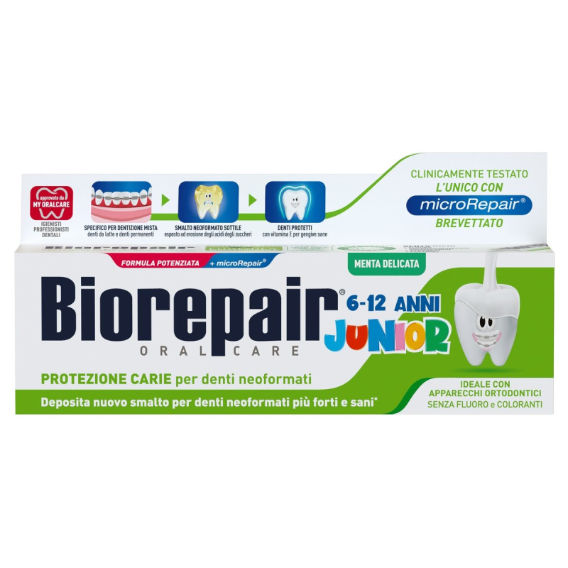 Biorepair Junior 6-12 Years zubní pasta pro děti Mint 75 ml