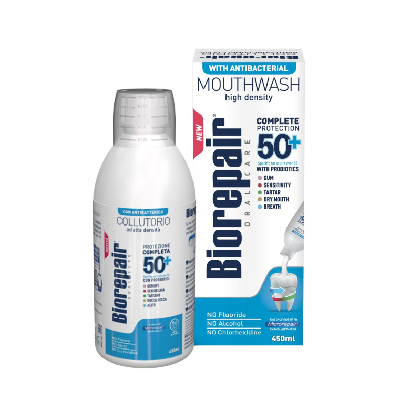 Biorepair Complete Protection 50+ ústní voda s antibakteriálním účinkem 450 ml