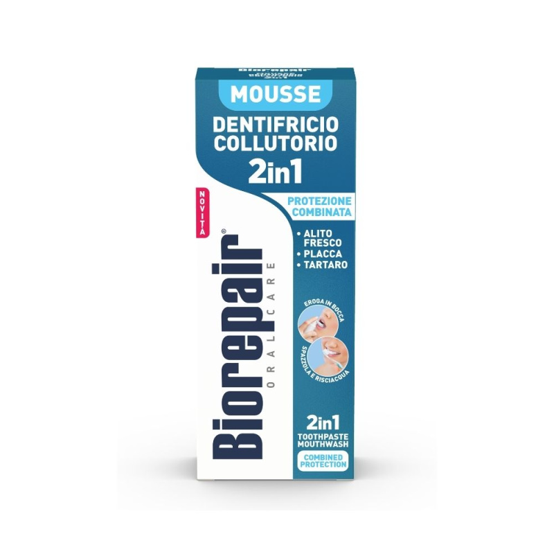 Biorepair Peribioma Gum Protection 2v1 ústní pěna 2 v 1 na čištění zubů a dásní bez kartáčku a vody na zuby 75 ml